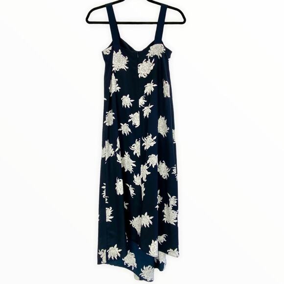 Vince Silk Chrysanthemum Drape Neck Dress in Coastal Blue, Small - Picture 7 of 10